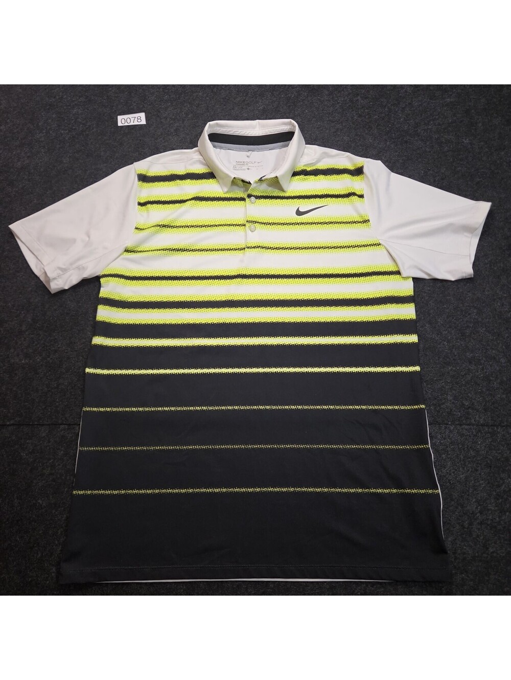Nike Golf Dri-FIT Standard Fit Striped Polo Shirt - Volt & Black